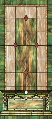 Decorative stained glass church window film cross designs IN1