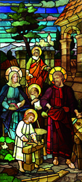 The Holy Family stained glass